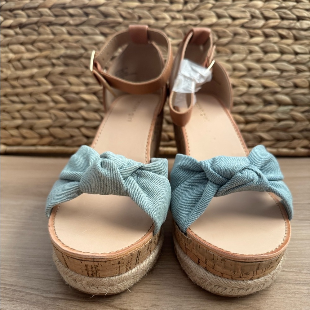 Madden Girl Colette Platform Wedge Sandals in Denim Multi - Picture 5 of 10